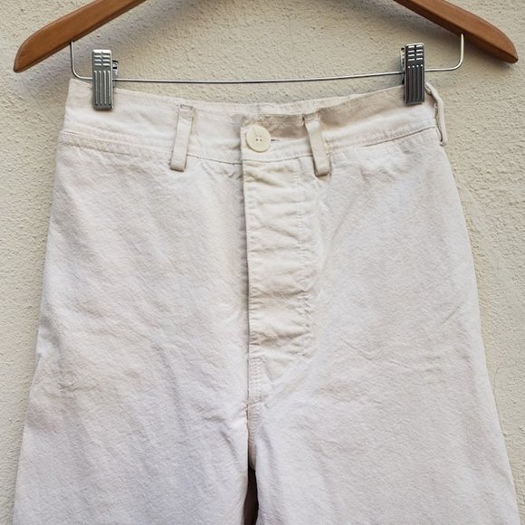 Jesse Kamm Wide Leg Crop Sailor Pants Salt White - Picture 7 of 12